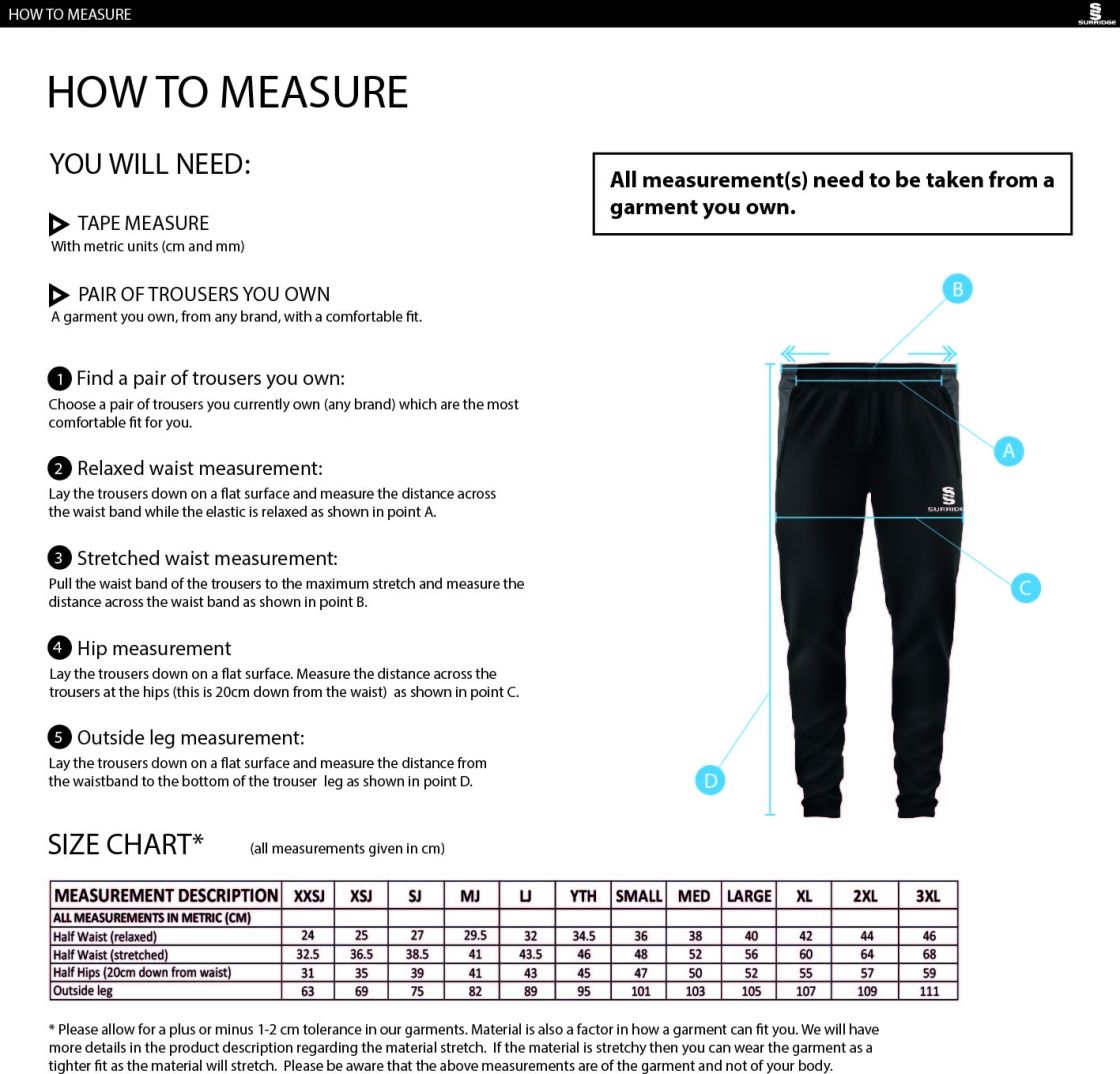 THGCC - Dual Pants - Size Guide